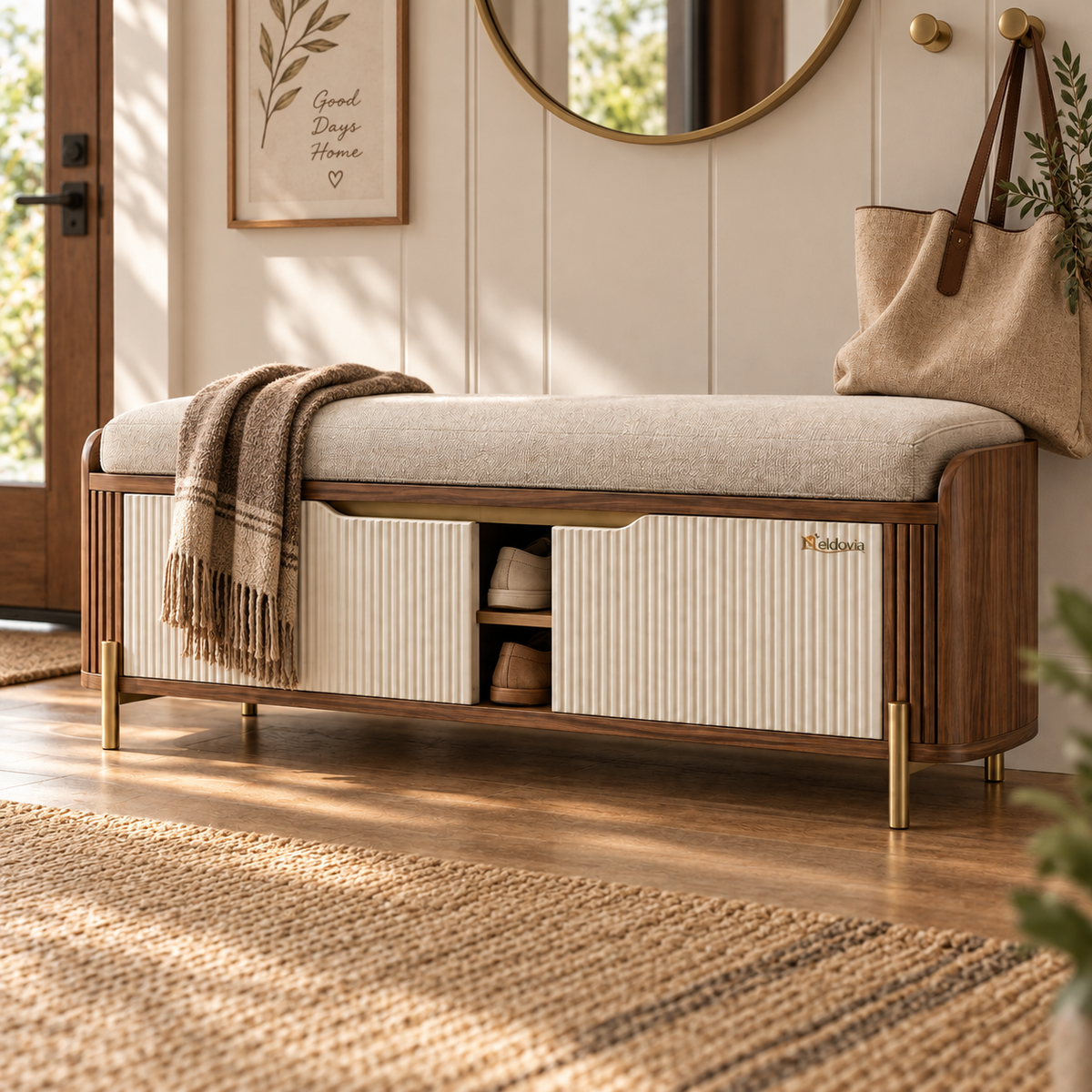 Neldovia SitStore Entryway Bench with Shoe Storage
