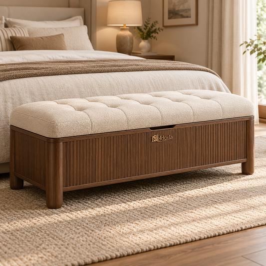 Neldovia SoftLoom Storage Bench with Upholstered Seat